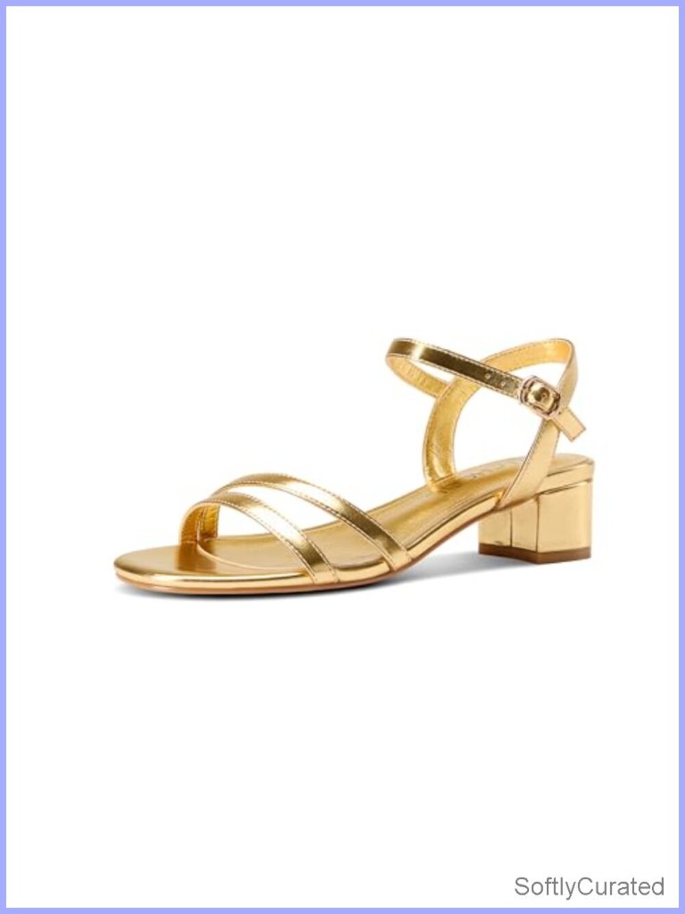 Womens Low Heel Strappy Sandals Open Toe Chunky Block Heels Ankle Strap Bridal